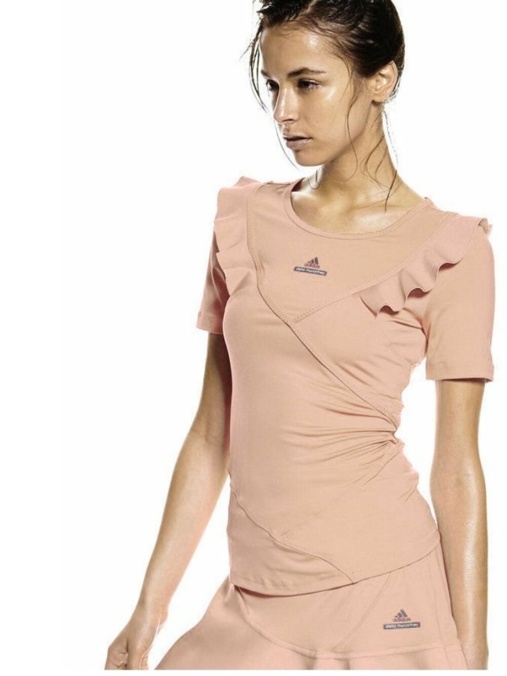 Nwt Adidas Stella McCartney Rare Ruffled Short Sleeve Tee Shirt Top XS